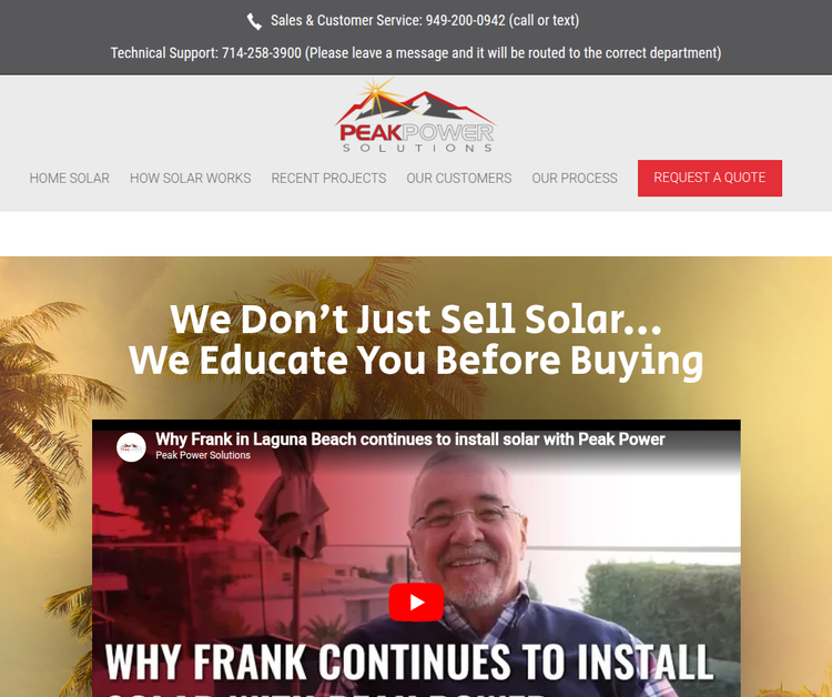 Peak Power Solar Energy Costa Mesa, California